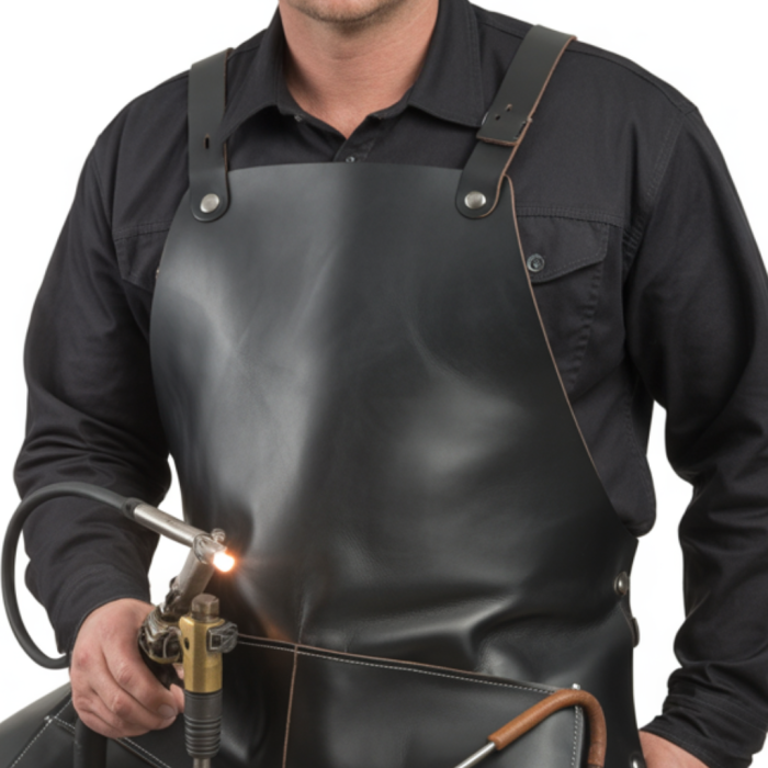 Black Sienna Edge Heat Welding Leather Apron for sale