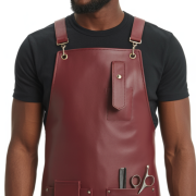 Maroon Blade Line Barber Leather Apron