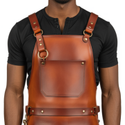 Burnt Clay Edge Clip Barber Leather Apron