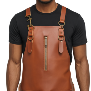 Tan Razor Lock Barber Leather Apron