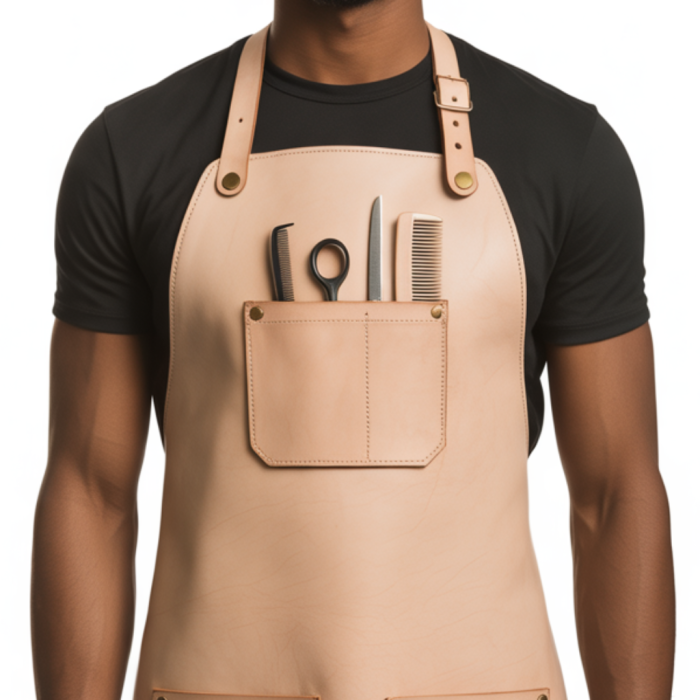 Natural Comb Touch Barber Leather Apron