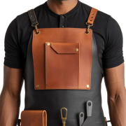 Black Edge Swipe Barber Leather Apron