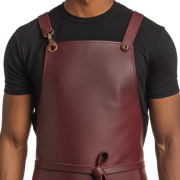 Reddish Walnut Edge Trim Barber Leather Apron