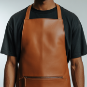 Brownish Steel Part Barber Leather Apron