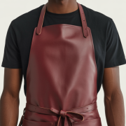 Maroon Comb Press Barber Leather Apron