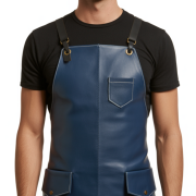 Blue Blade Edge Barber Leather Apron