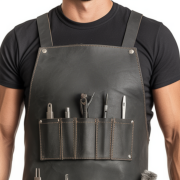 Welding Leather Apron in Charcoal Black