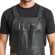 Jet Black Edge Arc Welding Leather Apron for welders