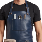 Navy Iron Dice Cooking Leather Apron for cooks