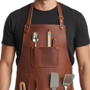 Premium Cooking Leather Apron Burnt Sienna
