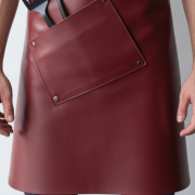 Cooking and grilling leather apron in maroon