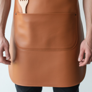 Premium cooking leather apron in walnut brown