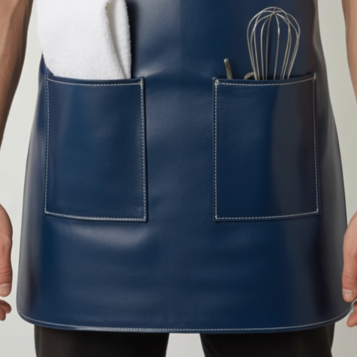 Blue Flame Sear Cooking Leather Apron for chefs.