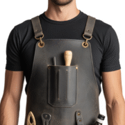 Charcoal Blade Flow Bartender Leather Apron