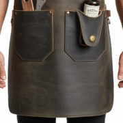 Burnt Sienna Edge Snip Bartender Leather Apron