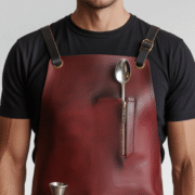Chestnut Shear Grip Bartender Leather Apron