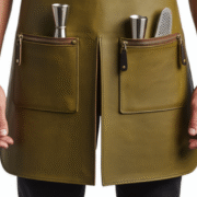 Tobacco Blade Comb Bartender Leather Apron