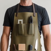 Maple Edge Cut Woodworker Leather Apron for sale