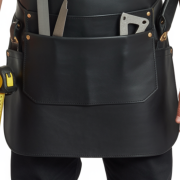 Black Edge Hollow Woodworker Leather Apron for sale