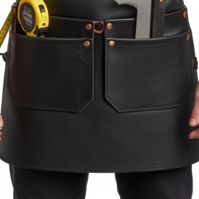 Black Steel Line Woodworker Leather Apron for sale