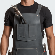 Premium Woodworker Leather Apron in Walnut Brown
