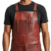 Maroon Steel Grasp Blacksmith Leather Apron