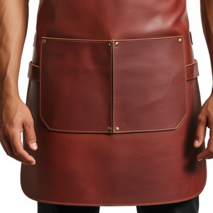 Maroon Steel Grasp Blacksmith Leather Apron