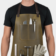 Professional butcher apron with adjustable straps and tool storage