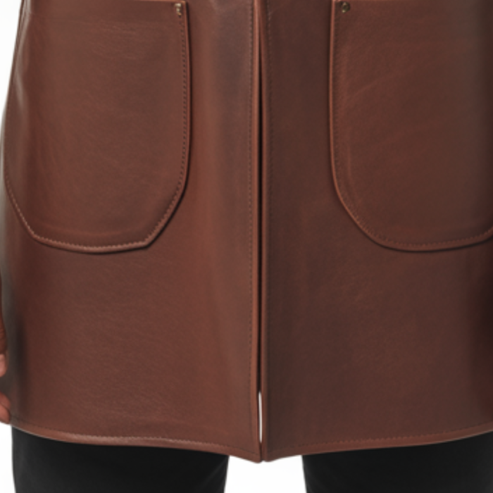 Brownish Blade Sweep Barber Leather Apron