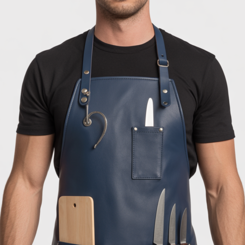 Navy Axe Crackle Apron