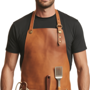 Ox Blood Flame Grip BBQ Leather Apron