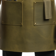 Greenish Blade Snap Barber Leather Apron
