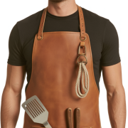 Dark Tan Smoke Trail BBQ Leather Apron