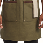 Olive Tan Razor Curl Barber Leather Apron