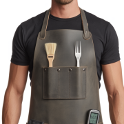 Gray Blade Ember BBQ Leather Apron