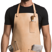 Natural Iron Blaze BBQ Leather Apron