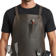 Clay Flame Charcoal BBQ Leather Apron
