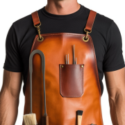 Deep Brown Blade Rub BBQ Leather Apron