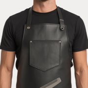 Black Tan Edge Crisp BBQ Leather Apron
