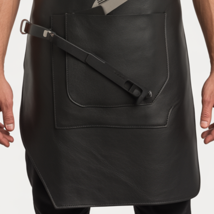 Black Tan Edge Crisp BBQ Leather Apron