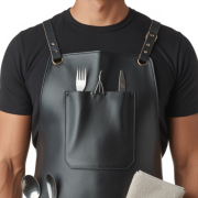 Professional Black Leather Apron for Chefs