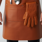 Ginger Blade Dash Cooking Leather Apron front view