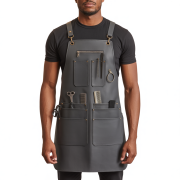 Charcoal Blade Fade Barber Leather Apron