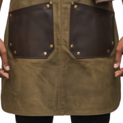 Olive Edge Cut Barber Leather Apron