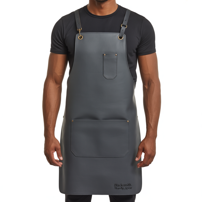 Rustic Charcoal Grip Blacksmith Leather Apron