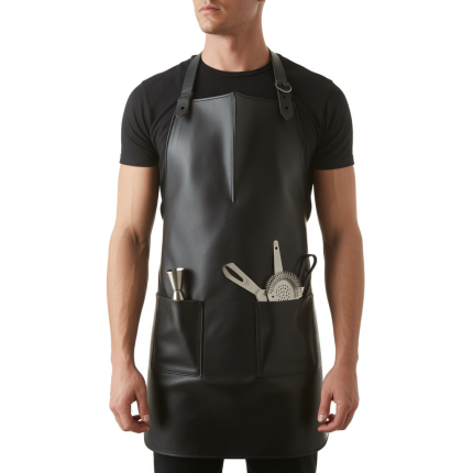 Espresso Razor Line Bartender Leather Apron