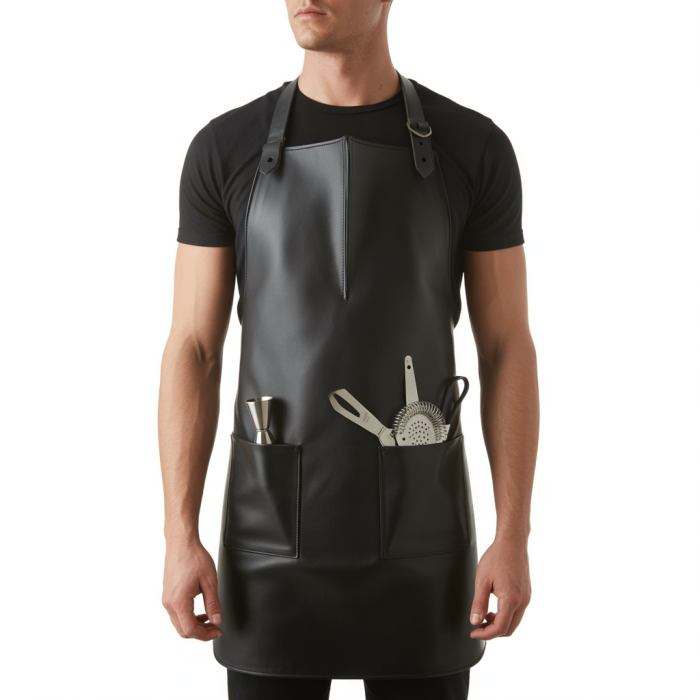 Espresso Razor Line Bartender Leather Apron