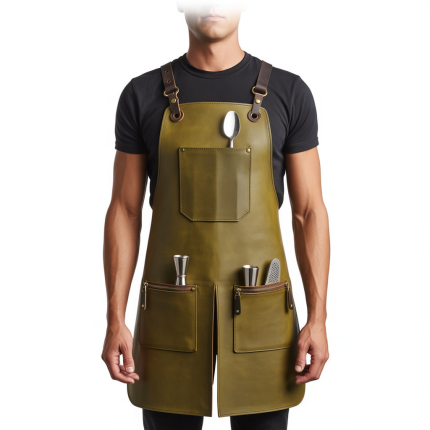 Tobacco Blade Comb Bartender Leather Apron