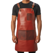 Maroon Iron Will Blacksmith Leather Apron