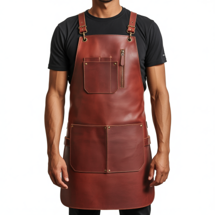 Maroon Steel Grasp Blacksmith Leather Apron